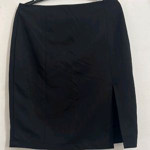 Black Skirt With A Slit