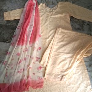 New 3piece Soft Cotton Salwar Kurti  With Dupatta