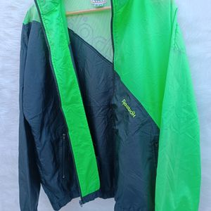 Reebok green loose oversized windbreaker