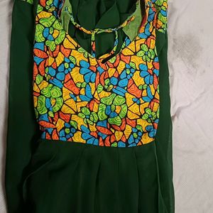 Green Top With Umbrella Sleeves
