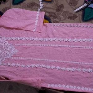 Pakistani Kurti With  Pant Less Work On It