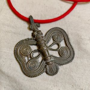 Vintage Brass Dokra Butterfly Pendant