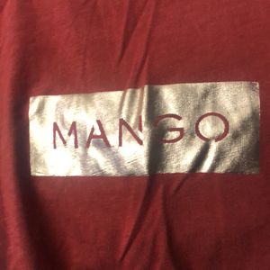 Mango Slim Fit Maroon Tshirt