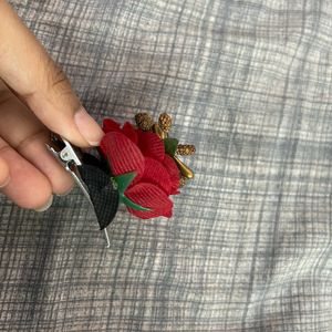 pair of rose hair clips