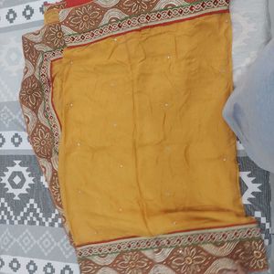 Ethnic Yellow Saree