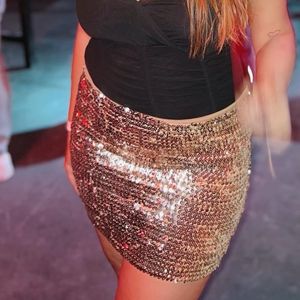 Golden Shimmer Party Skirt