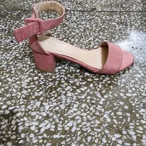 Lovely Ceriz Pastel Pink Block Heels