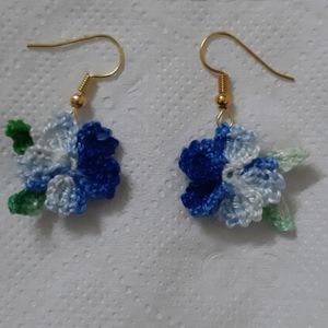 Crochet Little earrings Pink,blue N Yellow