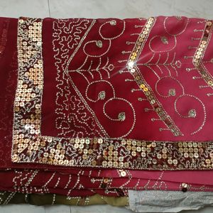 Designer Wedding Saree With Stitched Blouse