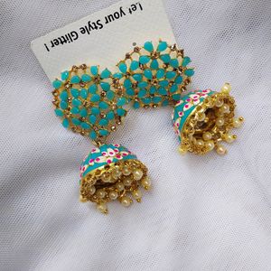 BLUE MEENAKAARI JHUMKAS 🎀