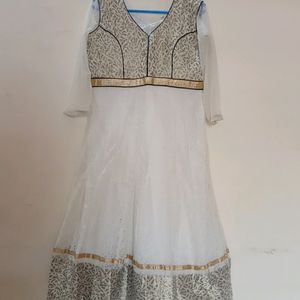 White Anarkali dress