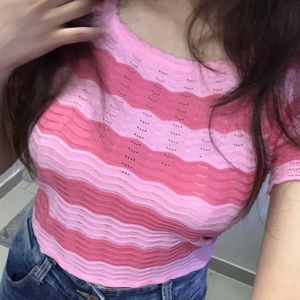 Knit Pink Cute Top