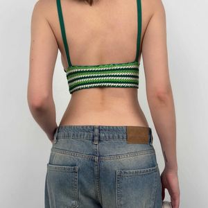 Zara Women's White and Green Crop-top