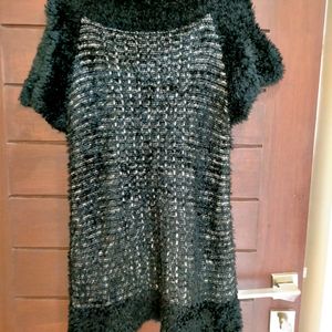 Black Woolen Long Top Cum Dress