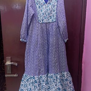 Pure Cotton Long Dress( Bust-38", Length -50")