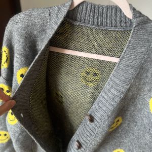 All Over Smile Grey Cardigan 😊