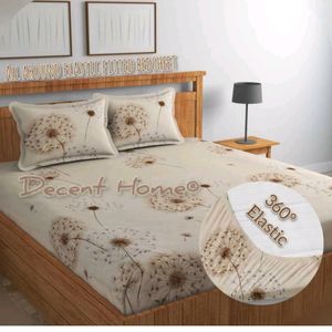 Combo Of5 Elastic Bedsheets With Pillow Cover