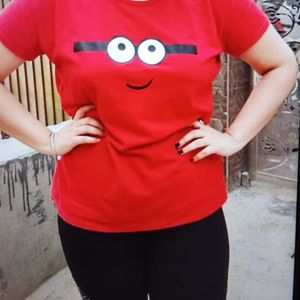 Red Hosiery T Shirt For Women