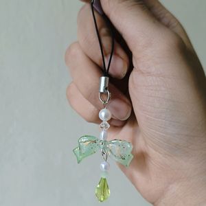 Green Golden Bow Phone Charm