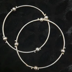 Combo Of Silver Bangle And Earing