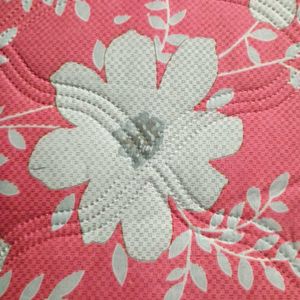 Pink Color While Flower Bedsheet For Single Bed