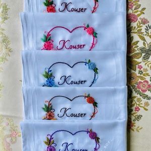 Hand Embroidered Name Hankercheif