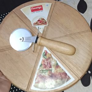 ❤️PIZZA 🍕WOODEN BOARD & CUTTER