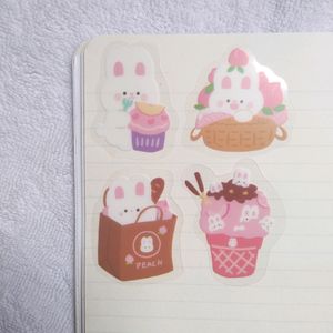 Rosy Posy Kawaii Transparent Journalsay Stickers