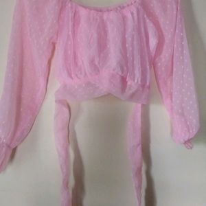 Super Cute Net Pink Top