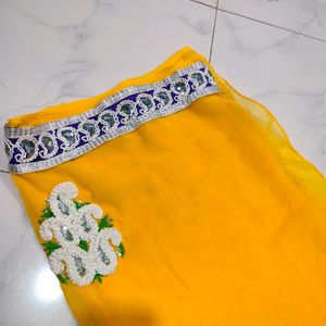 🆕 Beautiful Yellow Saree