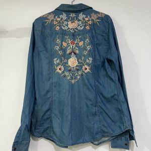 Light Weight Embroidered Denim Shirt