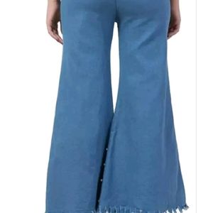 Flared Pearl Design Women Jeans