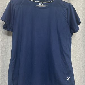 HRX Women Navy Blue Running T-shirt