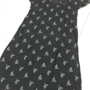 Black Printed Nighty Women