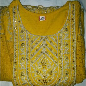 Yellow Anarkali Suit Set