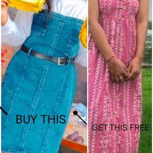 Buy The Denim Dress From Profile And Get Pink Dres