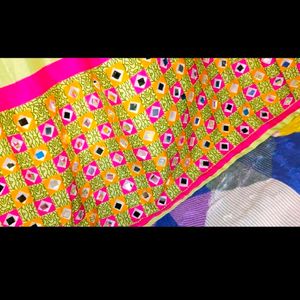 Women Lehenga Choli Mirror Work