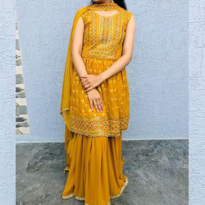 Mustard Sharara Set