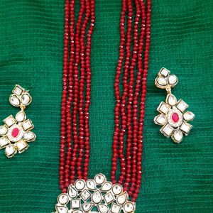 Beautiful crystals mala with wonderful locker and earrings....Awsm quality 👌 ❤ 😍 my hand made jewellery collection 😍