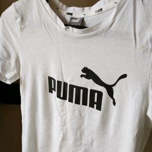 Puma White Slim Fit Tshirt