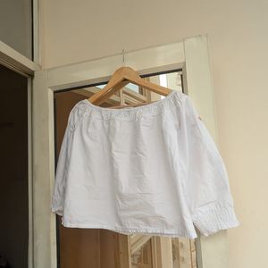 White Embroidered Top For Sale