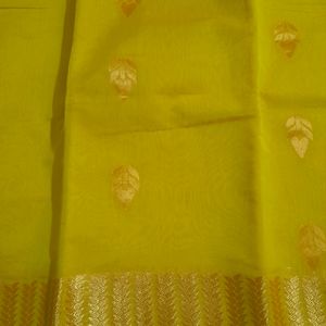 Grand Yellow Saree with Zari Work