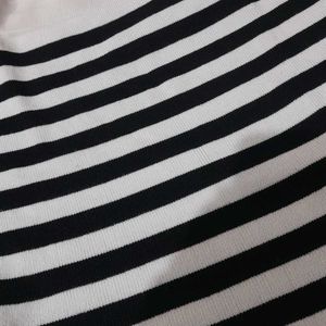 Off Shoulder Black And White Strip Top