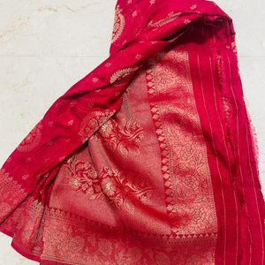 Unused Banarasi Georgette Saree