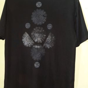 Black Hand Block Printed Tshirt