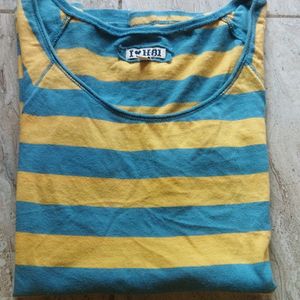 T-shirt With Blue And Yellow Stripes