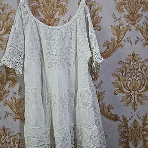 White Off Shoulder Lace Dress