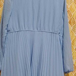 Party Wear Blue Flayered Dress