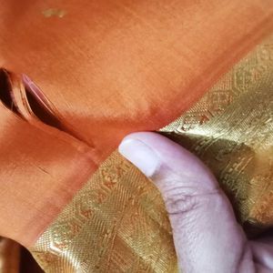 Orange Colour Pure Kanchi Pattu Saree