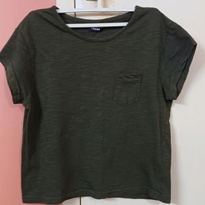 Olive Green Cropped T-shirt